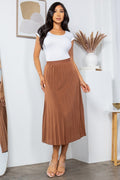 Thumbnail of SOLID WIDE PLEATED SKIRT WITH LINING