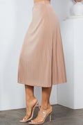 Thumbnail of SOLID WIDE PLEATED SKIRT WITH LINING