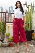 Thumbnail of PANTALONES DE PERNERA ANCHA, LISOS, CON PLISADO Y CINTURA LAZADA
