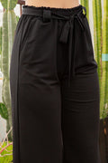 Thumbnail of PANTALONES DE PERNERA ANCHA, LISOS, CON PLISADO Y CINTURA LAZADA
