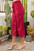 Thumbnail of PANTALONES DE PERNERA ANCHA, LISOS, CON PLISADO Y CINTURA LAZADA