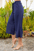 Thumbnail of PANTALONES DE PERNERA ANCHA, LISOS, CON PLISADO Y CINTURA LAZADA