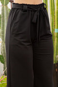 Thumbnail of PANTALONES DE PERNERA ANCHA, LISOS, CON PLISADO Y CINTURA LAZADA