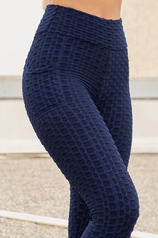 Solid textured BUTT LIFTED leggings