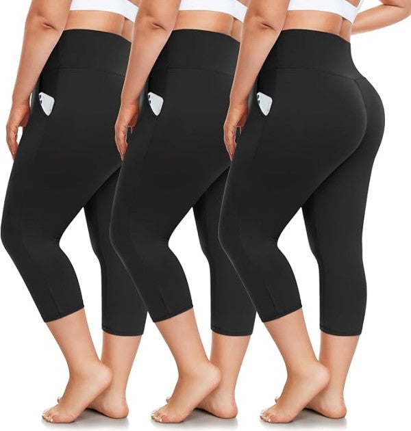 PLUS SIZE BUTT LIFT CAPRI LEGGINGS