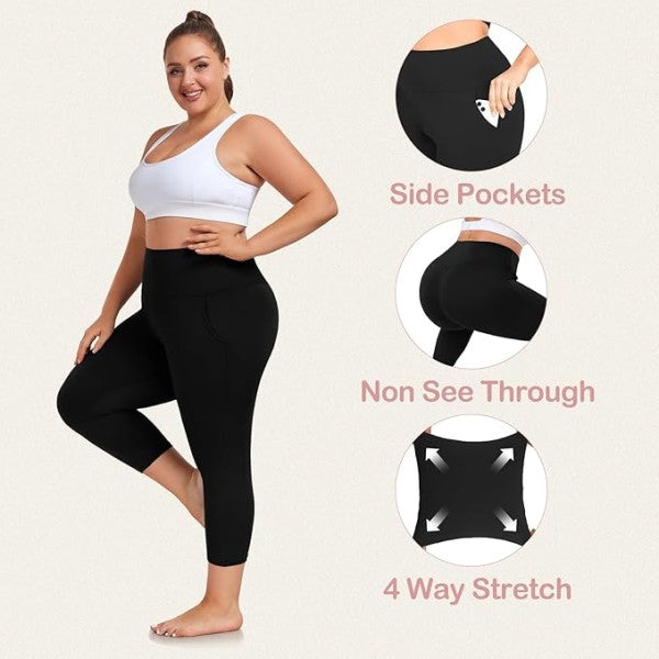 PLUS SIZE BUTT LIFT CAPRI LEGGINGS