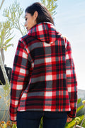 Thumbnail of SHERPA LINED PLAID HOODED ZIP-UP JACKET