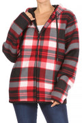 Thumbnail of SHERPA LINED PLAID HOODED ZIP-UP JACKET