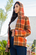 Thumbnail of SHERPA LINED PLAID HOODED ZIP-UP JACKET