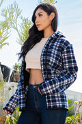 Thumbnail of SHERPA LINED PLAID HOODED ZIP-UP JACKET