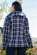 Thumbnail of SHERPA LINED PLAID HOODED ZIP-UP JACKET