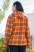 Thumbnail of SHERPA LINED PLAID HOODED ZIP-UP JACKET