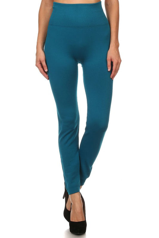 Solid High Waist, fleece lined leggings