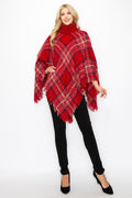 Thumbnail of BOUCLE PLAID TURTLE NECK PONCHO