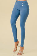 Thumbnail of Solid fitted pants with pockets and elastic waist