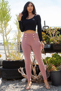 Thumbnail of Solid fitted pants with pockets and elastic waist