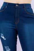 Thumbnail of PLUS SIZE RIPPED DARK BLUE SLIM FIT DENIM JEANS