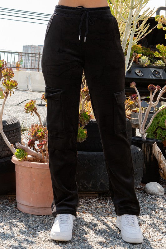 Drawstring  Jogger sweatpants with side pockets