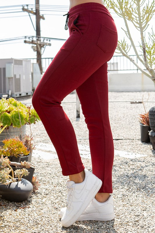 Drawstring  Jogger sweatpants with side pockets