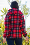 Thumbnail of SHERPA LINED PLAID HOODED ZIP-UP JACKET