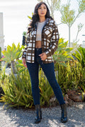 Thumbnail of SHERPA LINED PLAID HOODED ZIP-UP JACKET