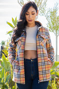 Thumbnail of SHERPA LINED PLAID HOODED ZIP-UP JACKET