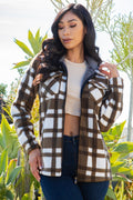 Thumbnail of SHERPA LINED PLAID HOODED ZIP-UP JACKET