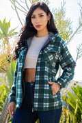 Thumbnail of SHERPA LINED PLAID HOODED ZIP-UP JACKET