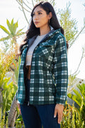 Thumbnail of SHERPA LINED PLAID HOODED ZIP-UP JACKET