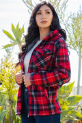 Thumbnail of SHERPA LINED PLAID HOODED ZIP-UP JACKET