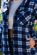 Thumbnail of SHERPA LINED PLAID HOODED ZIP-UP JACKET