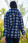 Thumbnail of SHERPA LINED PLAID HOODED ZIP-UP JACKET