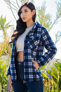 Thumbnail of SHERPA LINED PLAID HOODED ZIP-UP JACKET