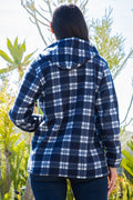 Thumbnail of SHERPA LINED PLAID HOODED ZIP-UP JACKET