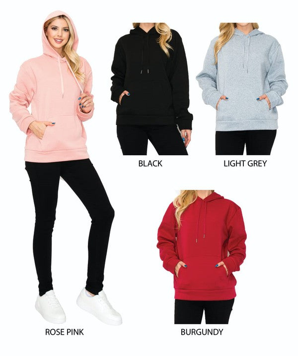 BASIC FLEECED PULLOVER HOODIE