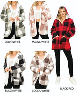SHERPA LINED BUFFALO PLAID HOODED JACKET