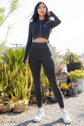 Thumbnail of 2-PIECE ZIP UP FRONT CROP JACKET SET