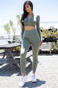 Thumbnail of 2-PIECE ZIP UP FRONT CROP JACKET SET