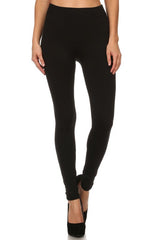 Solid High Waist, fleece lined leggings