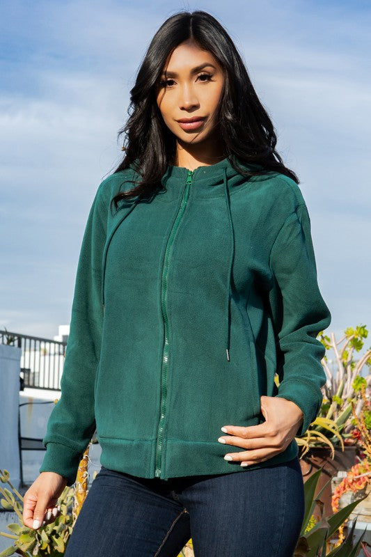 FLEECE BONDED HOODIE JACKET WITH ZIPPER