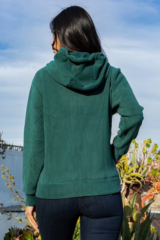 FLEECE BONDED HOODIE JACKET WITH ZIPPER