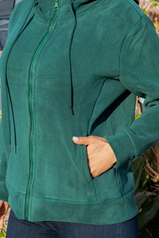 FLEECE BONDED HOODIE JACKET WITH ZIPPER