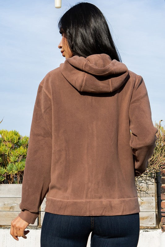FLEECE BONDED HOODIE JACKET WITH ZIPPER