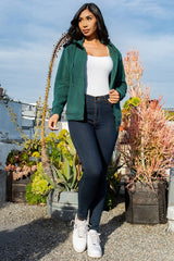 FLEECE BONDED HOODIE JACKET WITH ZIPPER