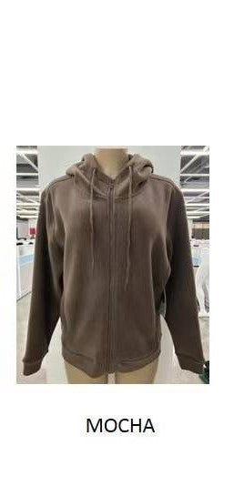 FLEECE BONDED HOODIE JACKET WITH ZIPPER