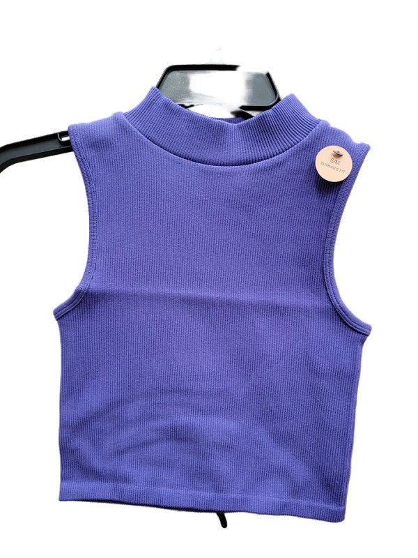 SEAMLESS MOCK NECK SLEEVELESS TANK