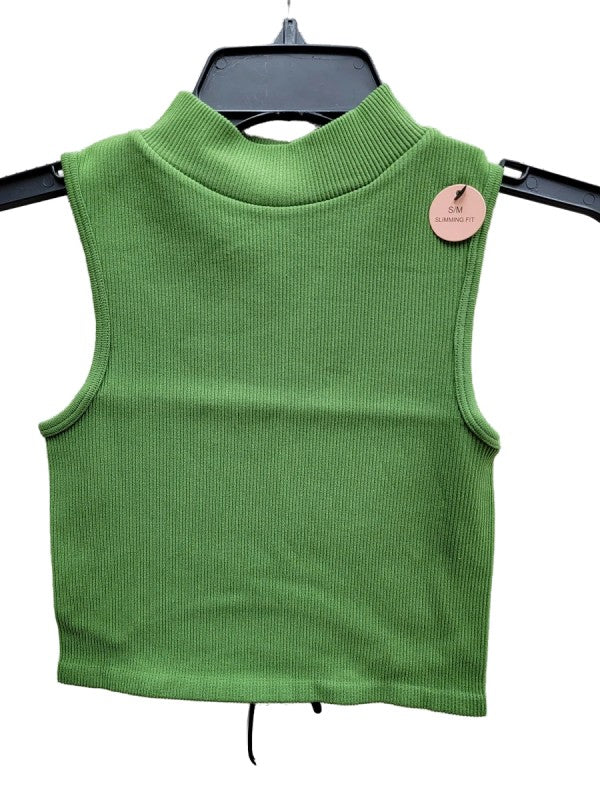 SEAMLESS MOCK NECK SLEEVELESS TANK