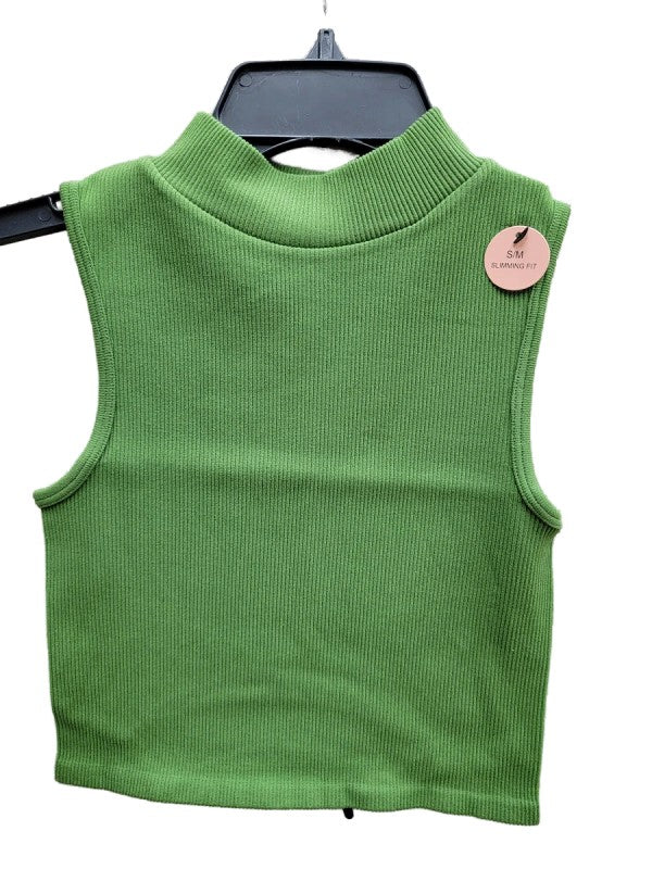 SEAMLESS MOCK NECK SLEEVELESS TANK