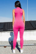 Thumbnail of MINERAL WASHED RIBS SEAMLESS ZIPPER CATSUIT