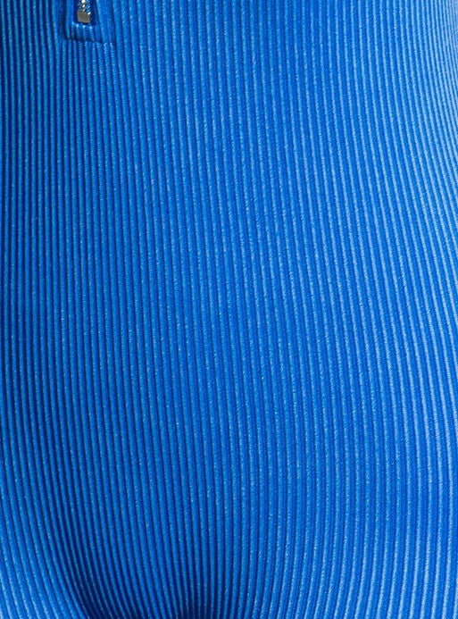 RIB SEAMLESS METAL ZIPPER JUMPSUIT